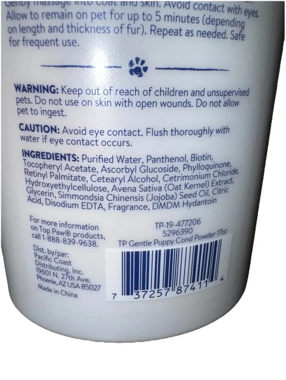 Top Paw Gentle Puppy Conditioner With Oatmeal Mild Powder Scent 17 Fl Oz